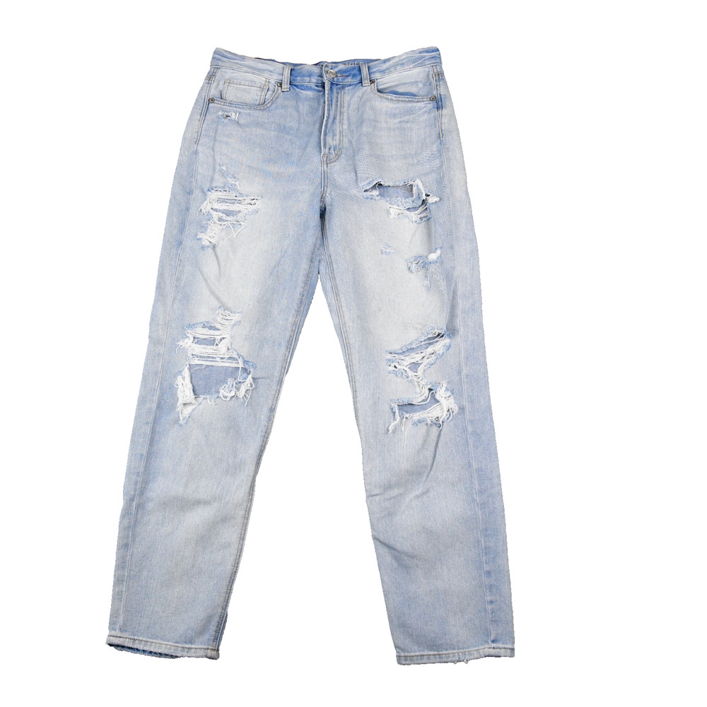 American Eagle Jeans Womens 8 Reg (30x27) Mom Jean Denim Distressed Blue